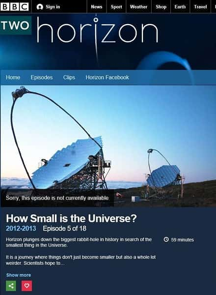 [BBC] 宇宙何其小 / How Small Is the Universe? -纪录片资源1080P/720P/360P高清标清网盘迅雷下载