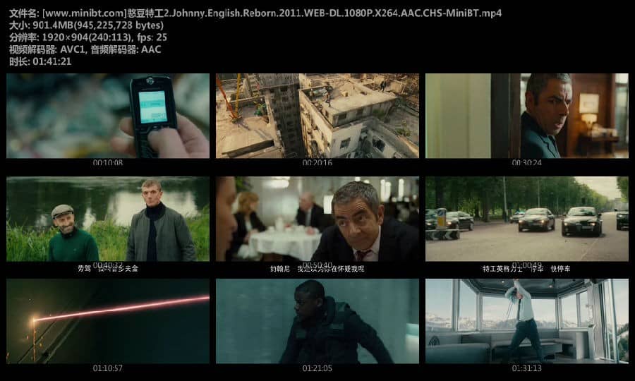 [2011][欧美][喜剧][纯净版][BT下载][憨豆特工2][HD-MP4/1G][英语中字][1080P][MiniBT/无水印]