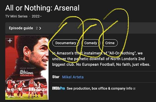 电视剧《孤注一掷：阿森纳 第一季  All or Nothing: Arsenal》（2022英国）--高清4K/1080P迅雷BT资源下载